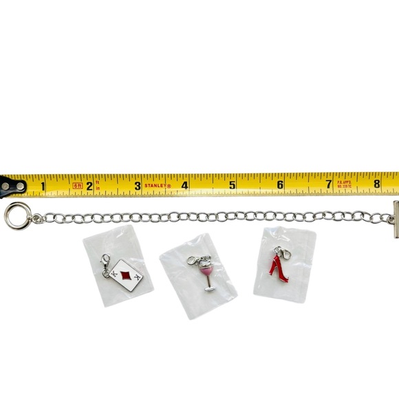 Charm Bracelet Silvertone with 3 Princess Cruise Charms~ NEW! - Picture 4 of 6